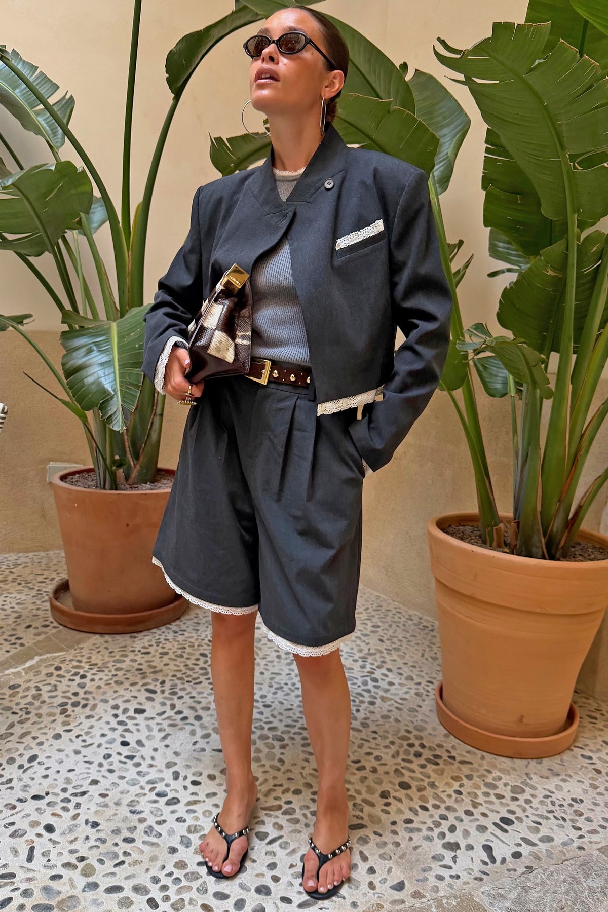 Never Fully Dressed Smart Buy - Fold Over Cropped Blazer