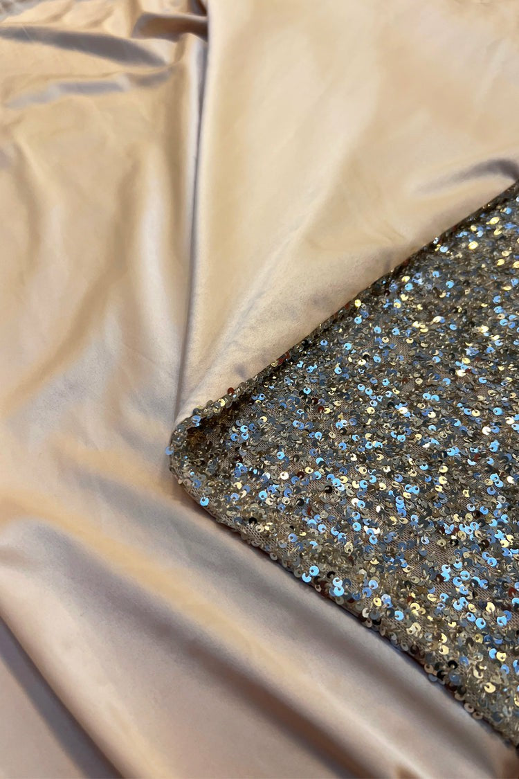 Never Fully Dressed Quality - Silver Sequin Mini Jaspre Skirt