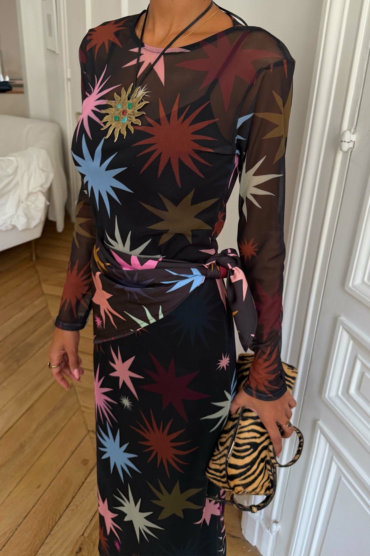 Never Fully Dressed Smart Buy - Black Star Soho Mesh Dress