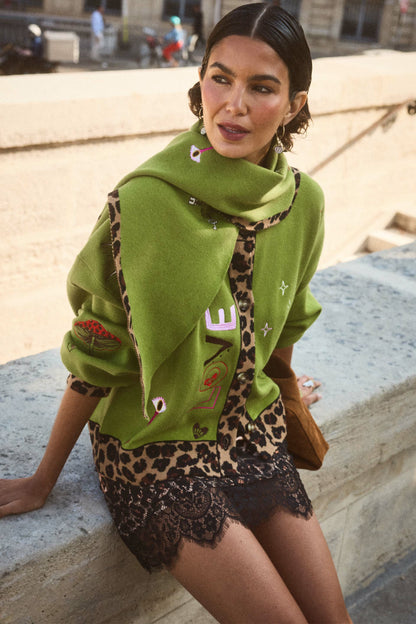 Never Fully Dressed Customer Favorite - Olive Amore Large Knit Scarf
