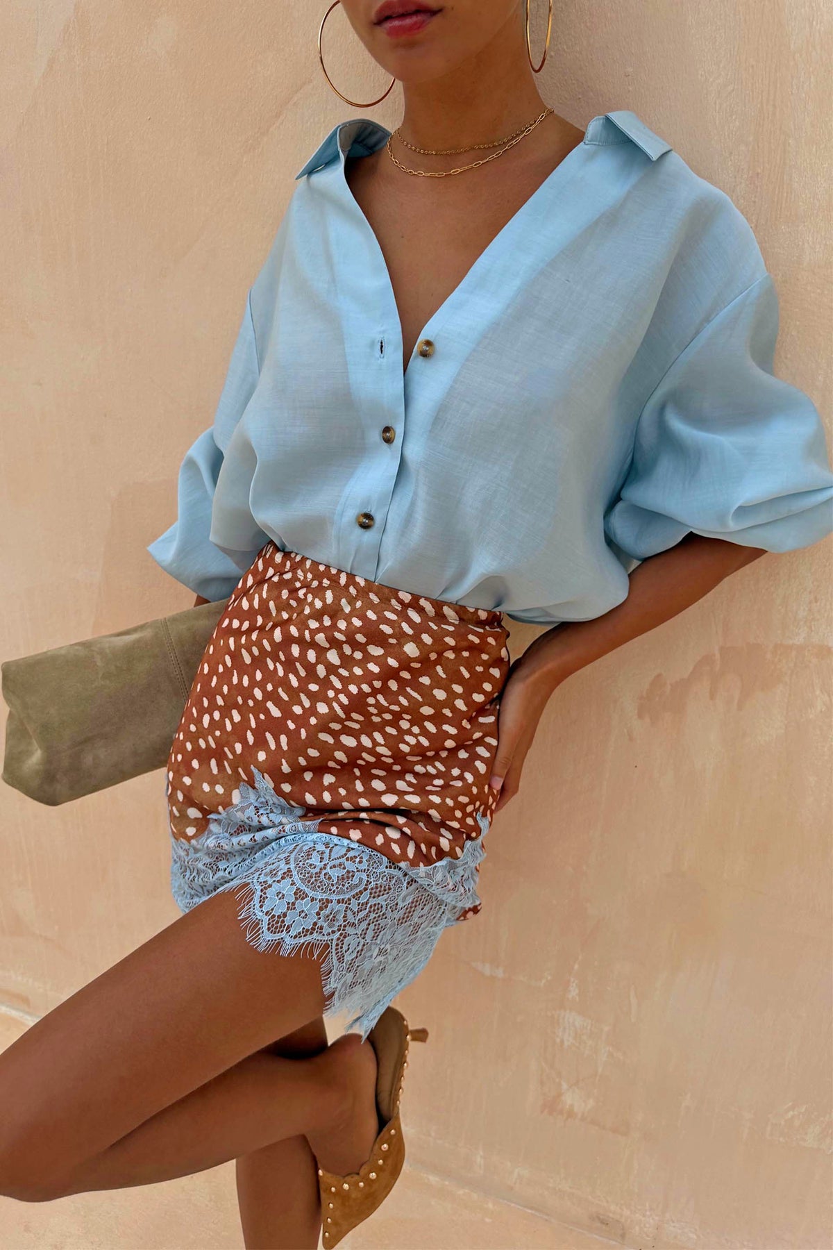 Never Fully Dressed Customer Favorite - Deer Print Mini Maeva Skirt with Lace Trim - Never Fully Dressed