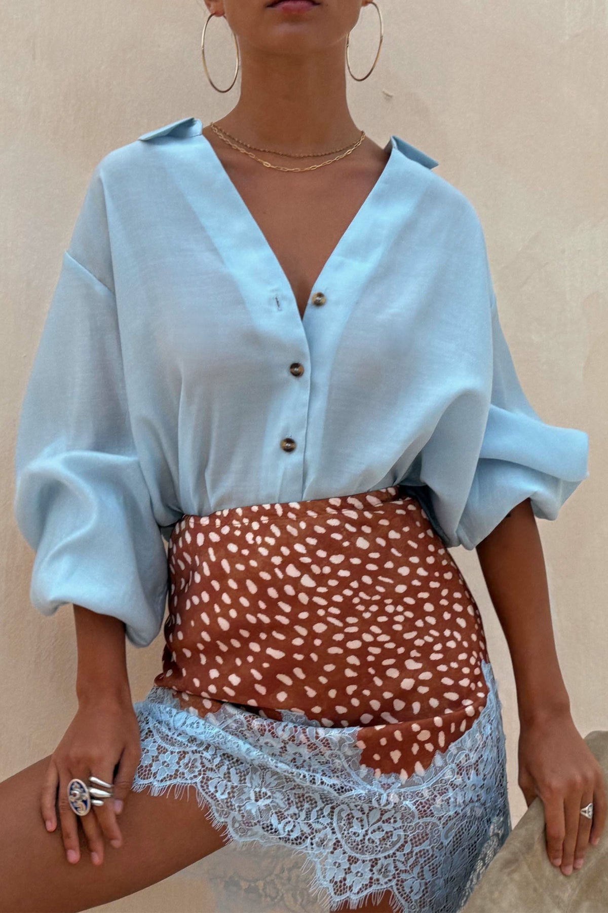 Never Fully Dressed Customer Favorite - Deer Print Mini Maeva Skirt with Lace Trim - Never Fully Dressed