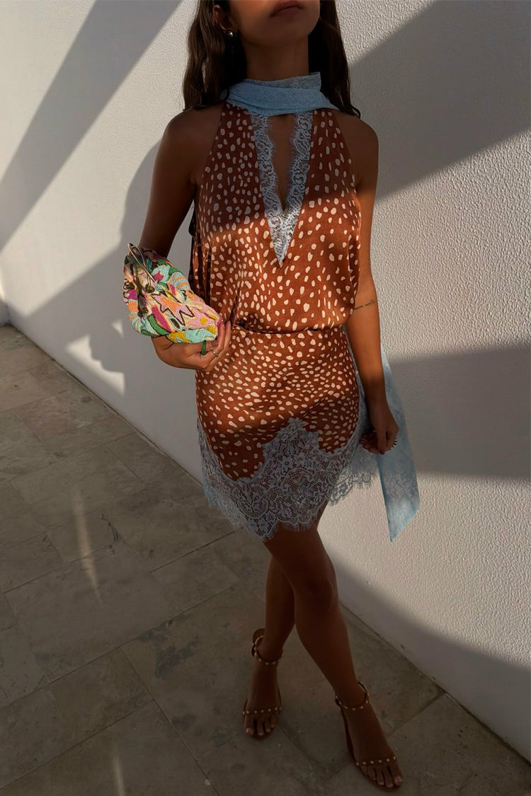 Never Fully Dressed Customer Favorite - Deer Print Mini Maeva Skirt with Lace Trim - Never Fully Dressed