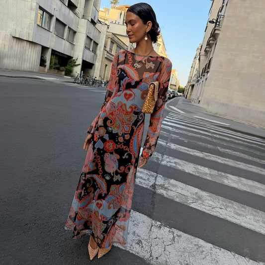 Never Fully Dressed Great Value - Paisley Aria Mesh Dress