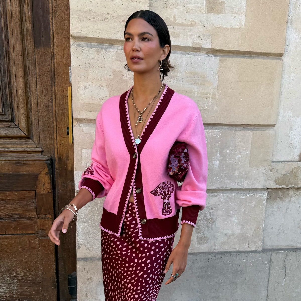 Never Fully Dressed Premium - Pink Mushroom Cardigan