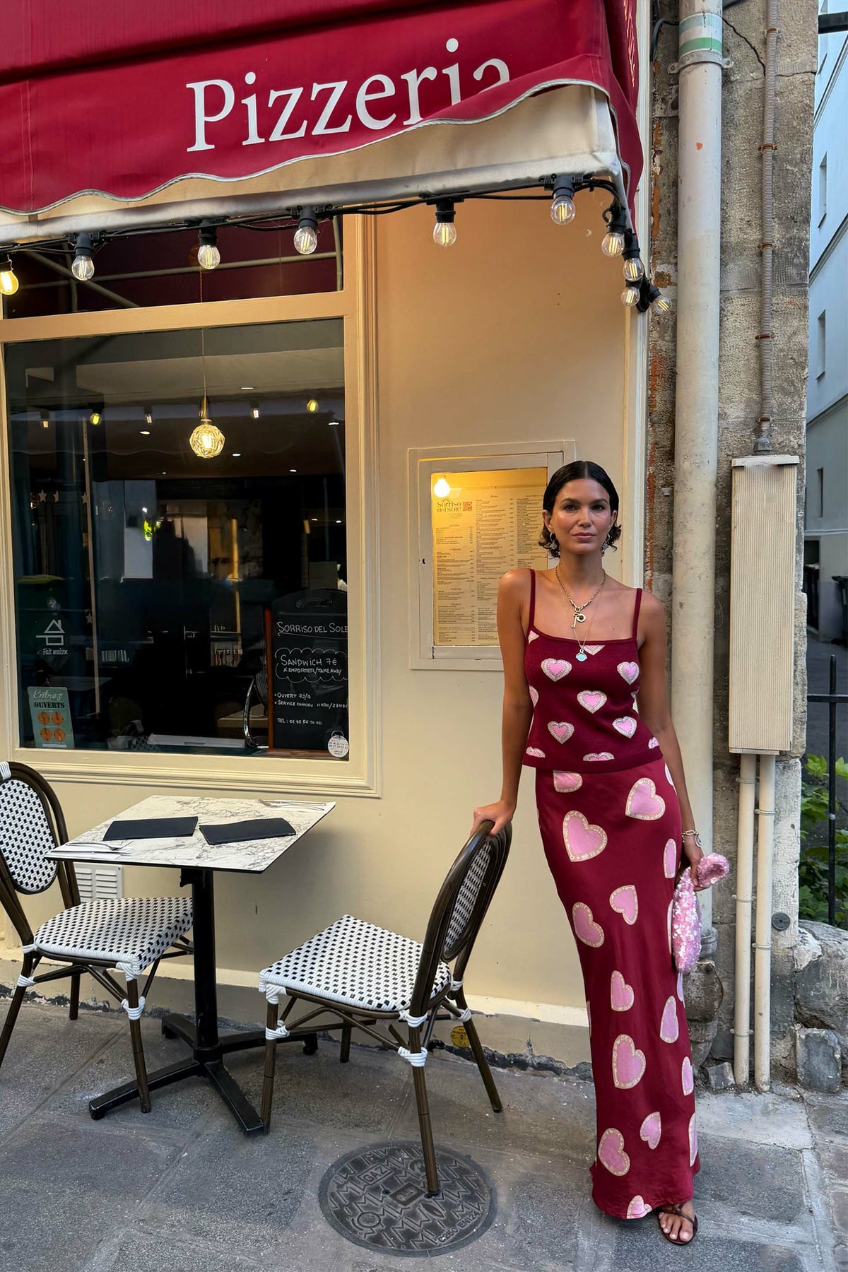 Never Fully Dressed Top Pick - Burgundy Hearts Cami