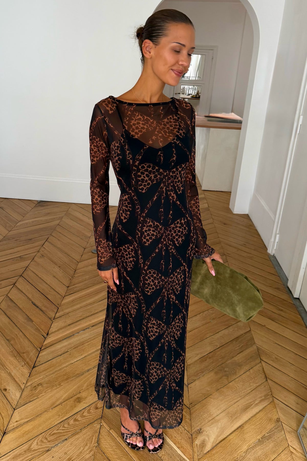 Never Fully Dressed Recommended - Black Bow Aria Mesh Dress