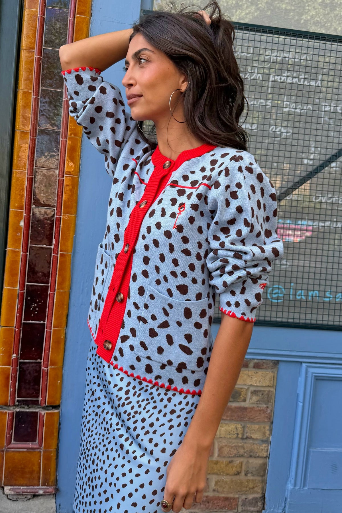 Never Fully Dressed Trending - Sky Blue Deer Embroidered Chloe Cardigan