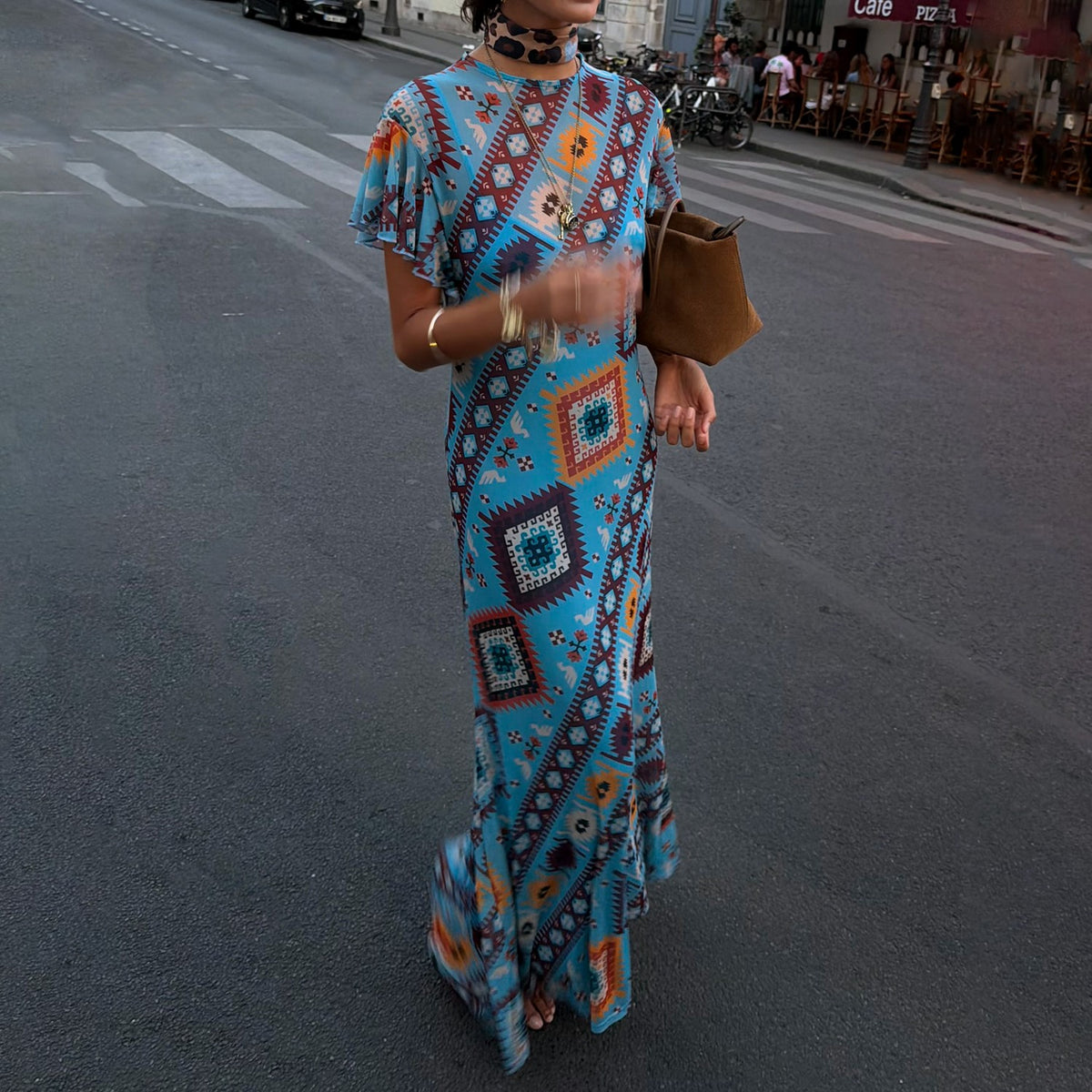 Never Fully Dressed Hot Sale - Blue Multi Print Mesh Dress