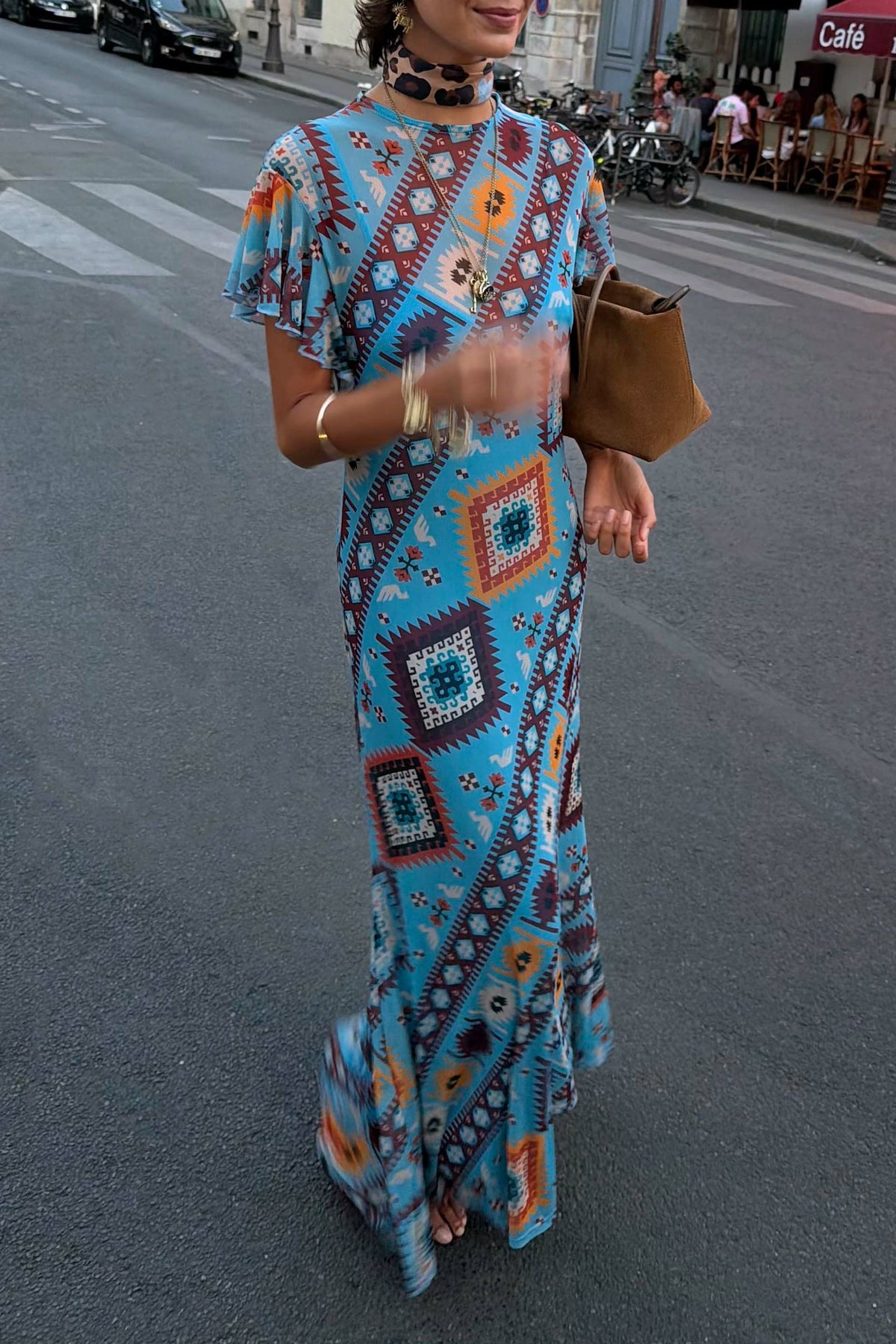Never Fully Dressed Hot Sale - Blue Multi Print Mesh Dress