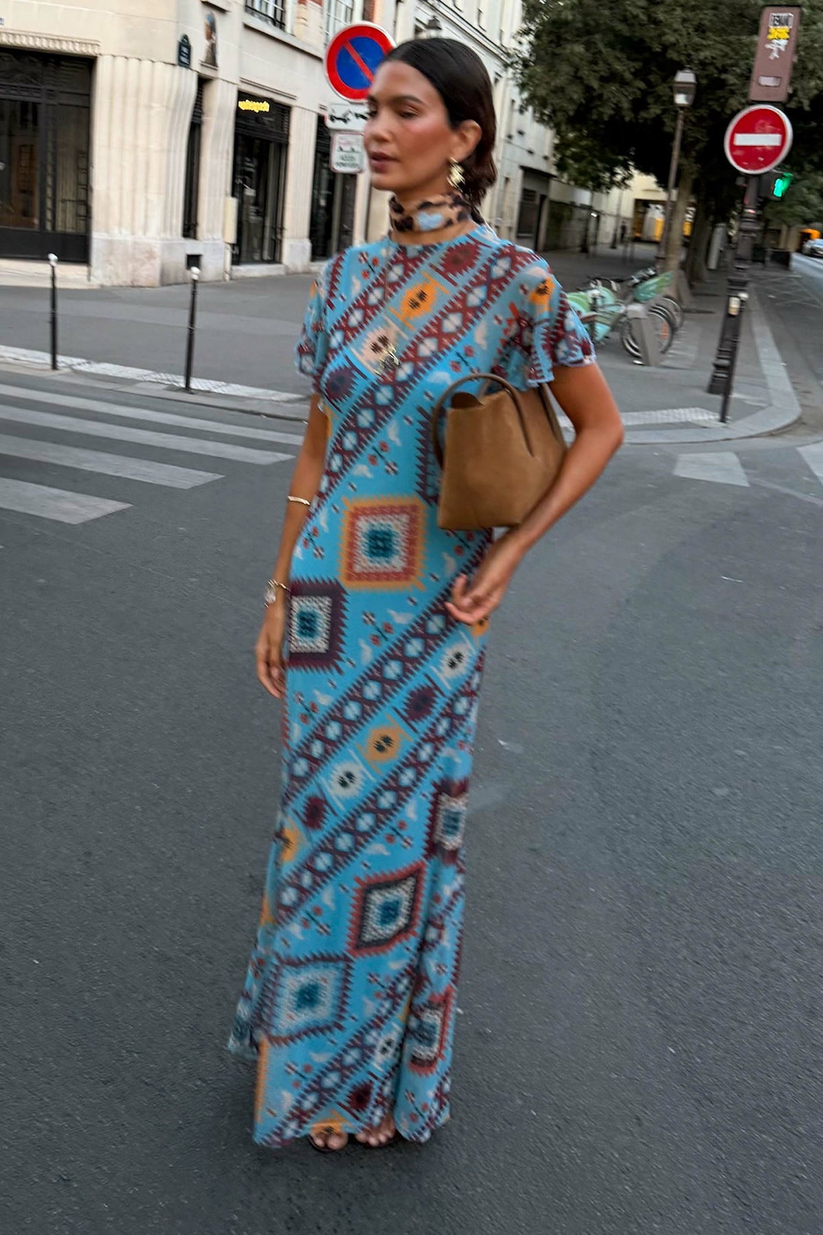 Never Fully Dressed Hot Sale - Blue Multi Print Mesh Dress