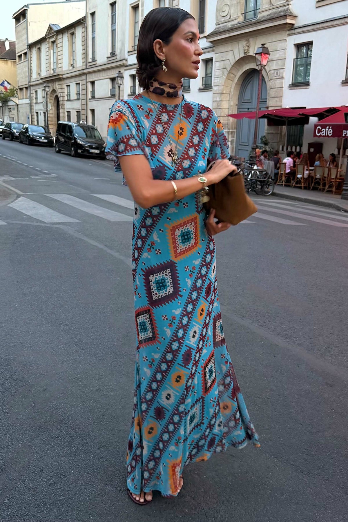 Never Fully Dressed Hot Sale - Blue Multi Print Mesh Dress
