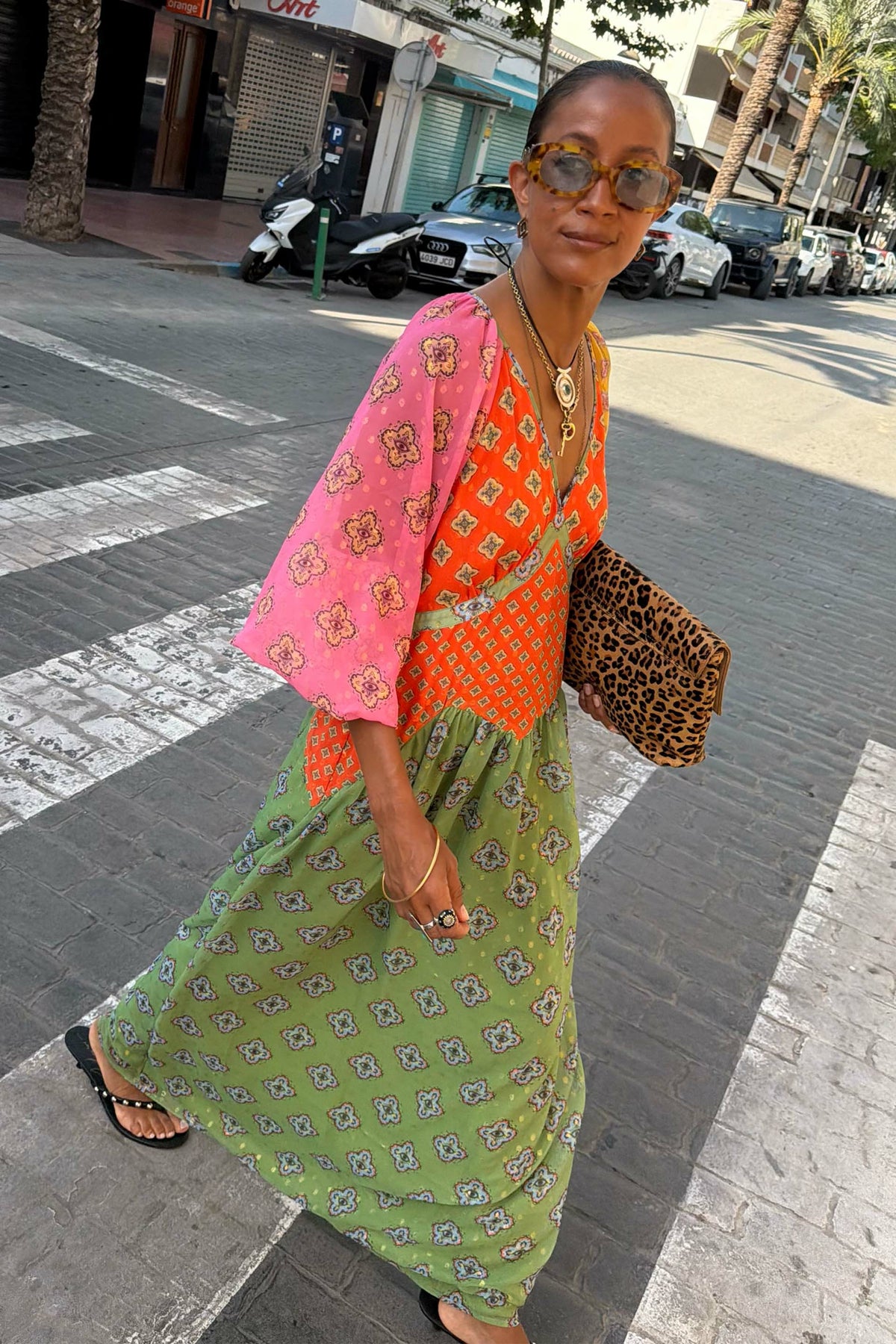 Never Fully Dressed Deals - Pink Mix Tile Una Dress