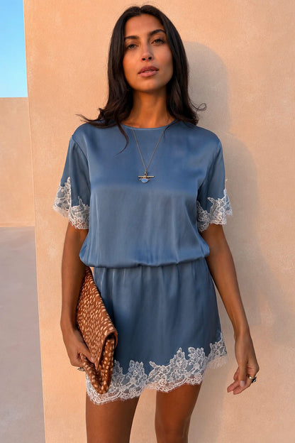 Never Fully Dressed Deals - Blue Lace Mini Dress