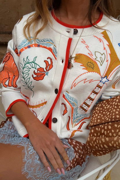 Never Fully Dressed Great Value - Cream Cheryl Tigress Cardigan