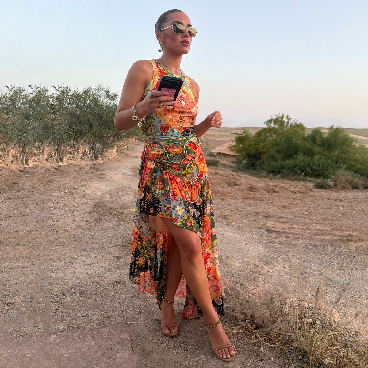 Never Fully Dressed Customer Favorite - Tapestry Asymmetrical Maxi Skirt