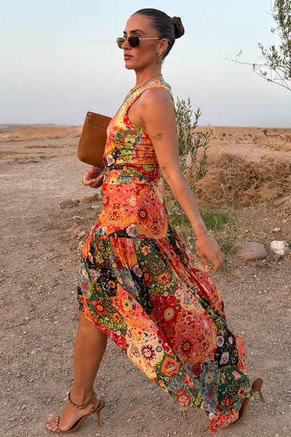 Never Fully Dressed Customer Favorite - Tapestry Asymmetrical Maxi Skirt