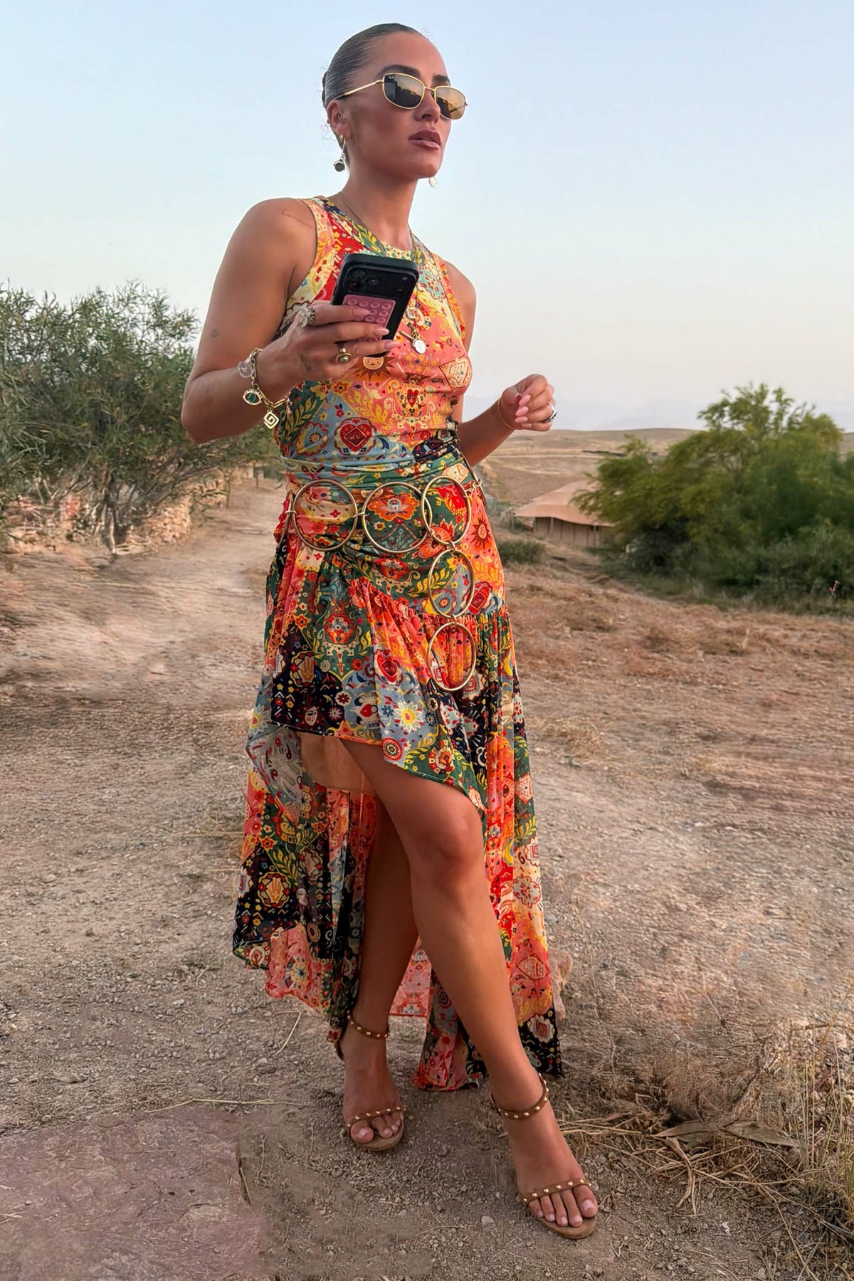 Never Fully Dressed Customer Favorite - Tapestry Asymmetrical Maxi Skirt