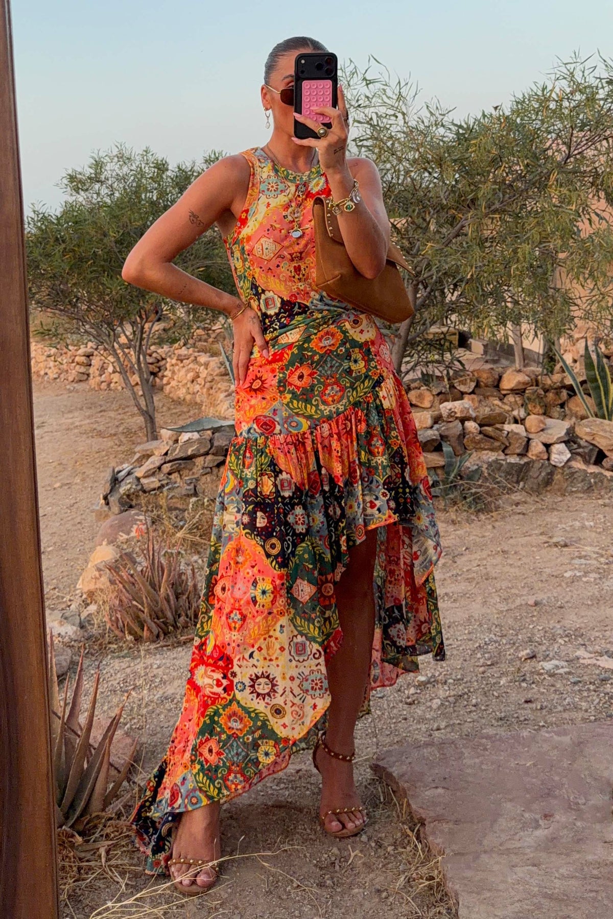 Never Fully Dressed Customer Favorite - Tapestry Asymmetrical Maxi Skirt