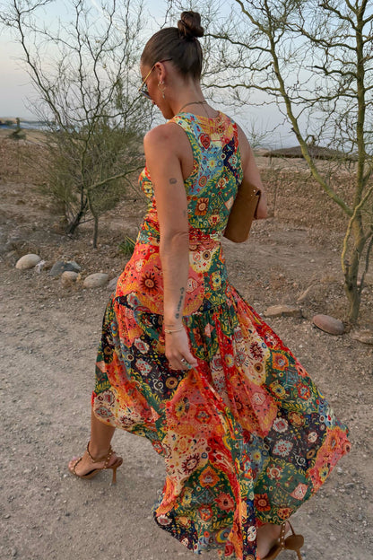 Never Fully Dressed Customer Favorite - Tapestry Asymmetrical Maxi Skirt