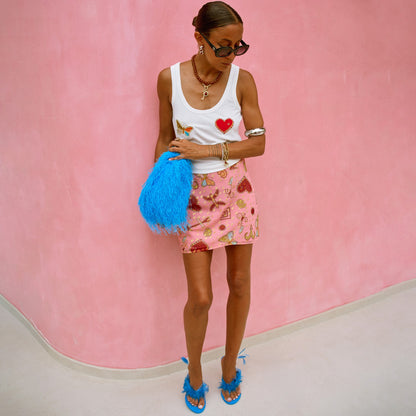 Never Fully Dressed Customer Favorite - Pink Astra Mini Skirt