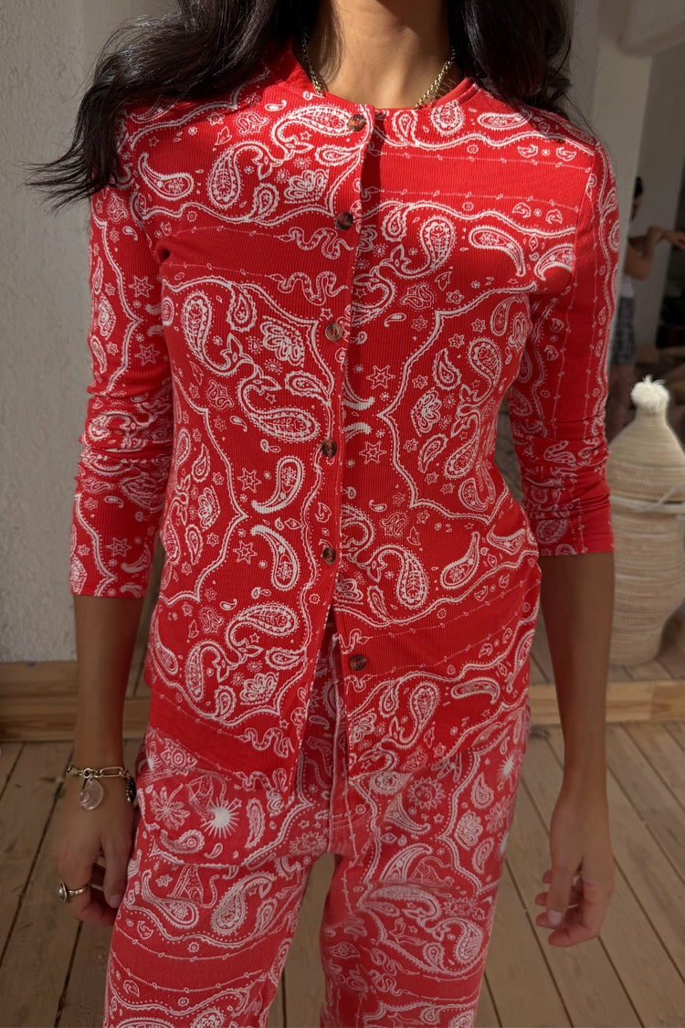 Never Fully Dressed Trusted - Red Bandana Alexa Cardigan