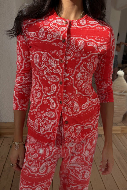 Never Fully Dressed Trusted - Red Bandana Alexa Cardigan