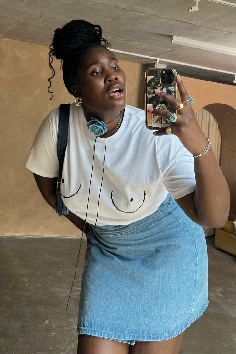 Never Fully Dressed Featured - Boob T-shirt - £5 to Mind