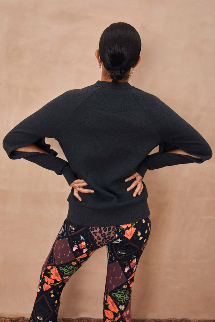 Never Fully Dressed Essential - Charcoal Life is Tough Honey Sweatshirt