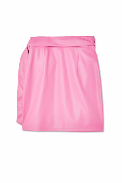 Never Fully Dressed Hot Sale - Pink Vegan Leather Mini Jaspre Skirt