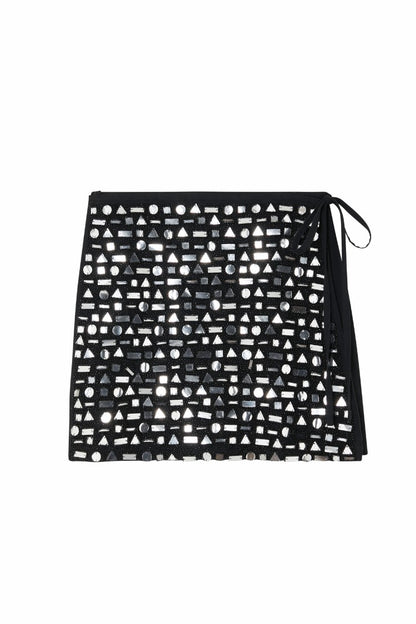 Never Fully Dressed Best Seller - Black Beaded Mirror Skirt