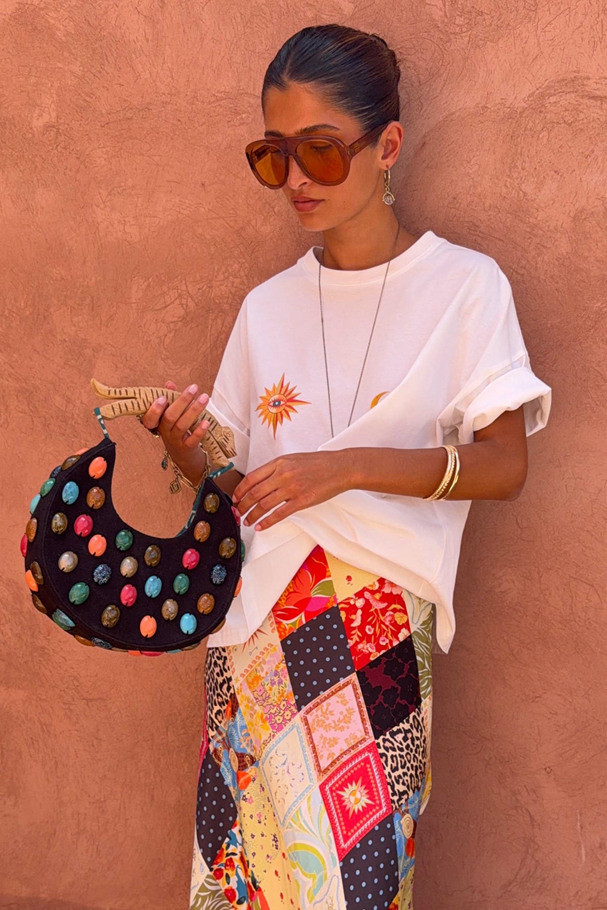 Never Fully Dressed Best Price - Black Stone Beaded Bag