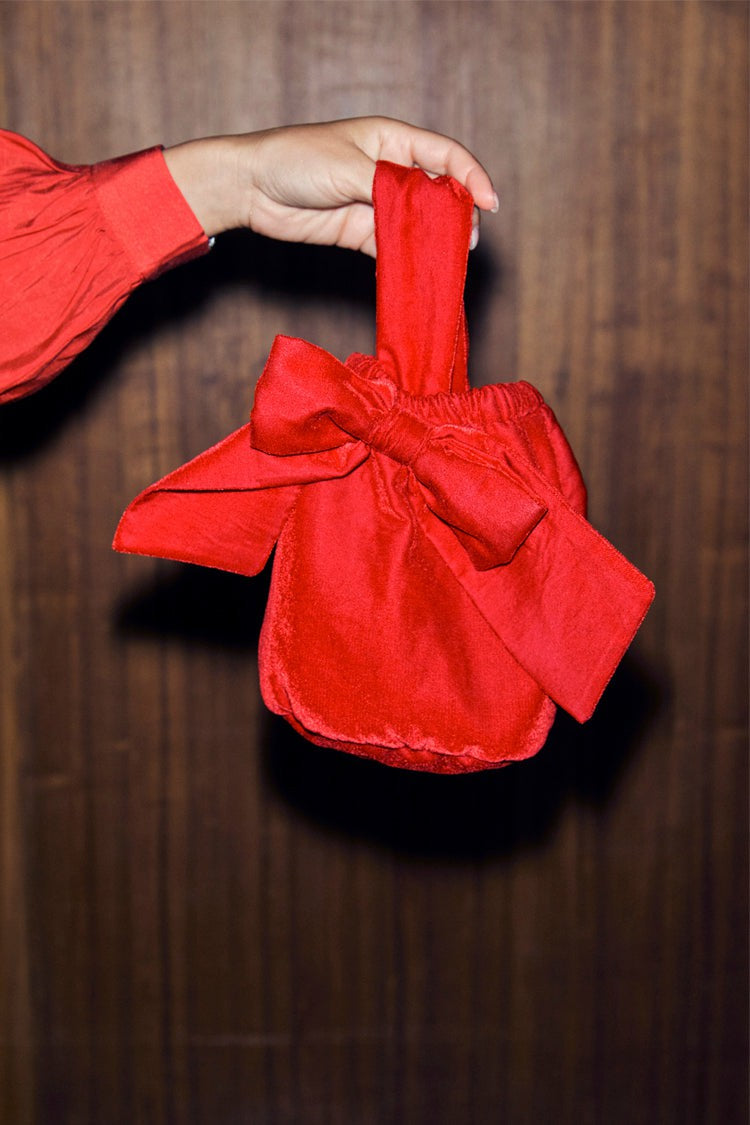 Never Fully Dressed Deals - Red Velvet Bow Bag