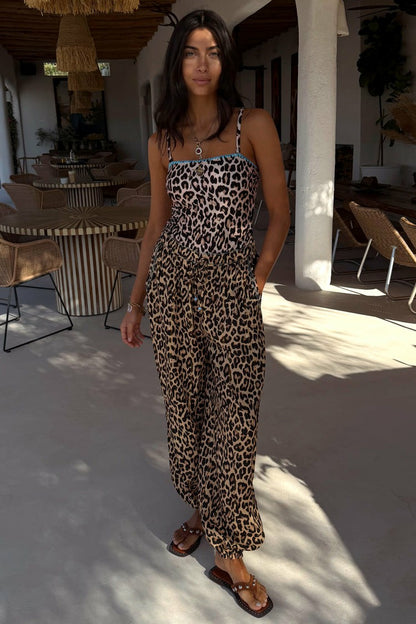 Never Fully Dressed Sale - Leopard Whipstitch Bandeau Swimsuit
