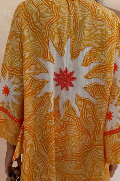 Never Fully Dressed New - Yellow Sun Kimono with Beading