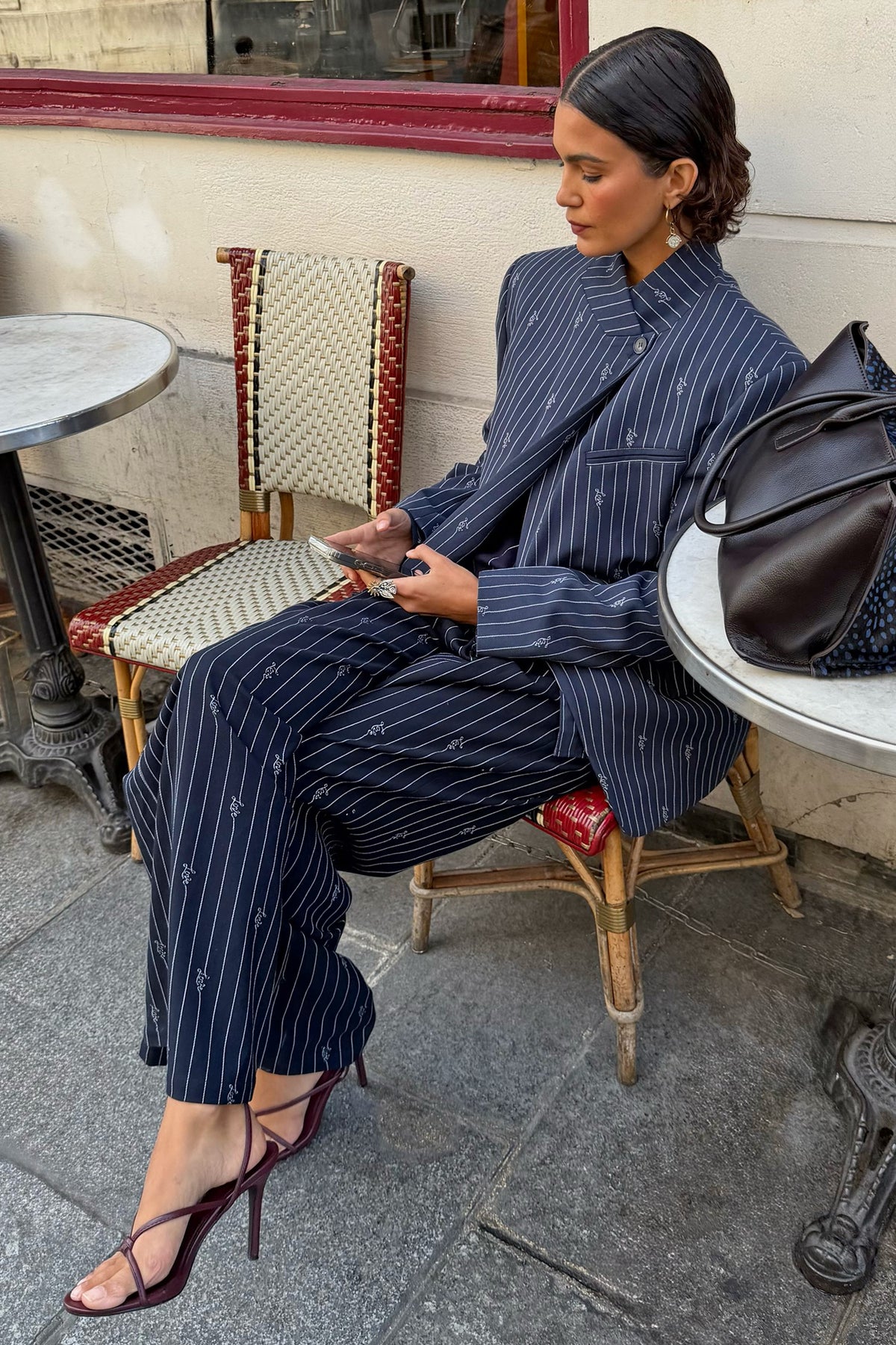 Never Fully Dressed Latest - Pinstripe Fold Over Blazer Petite