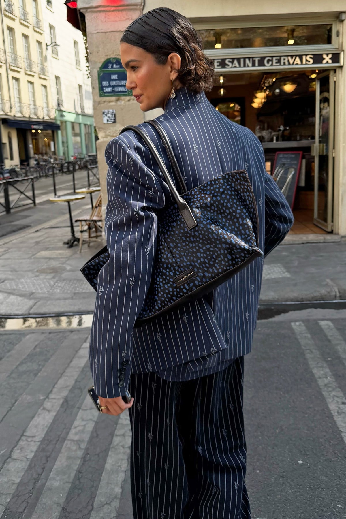 Never Fully Dressed Latest - Pinstripe Fold Over Blazer Petite
