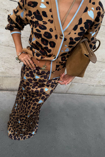 Never Fully Dressed Great Value - Heart Leopard Dorris Skirt Petite