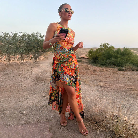 Never Fully Dressed Hot Sale - Tapestry Asymmetrical Maxi Skirt Petite