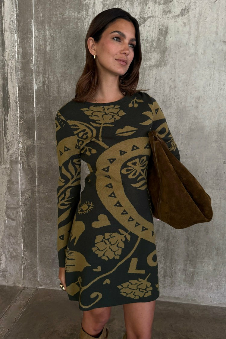 Never Fully Dressed Recommended - Olive Amara Knit Mini Dress Petite