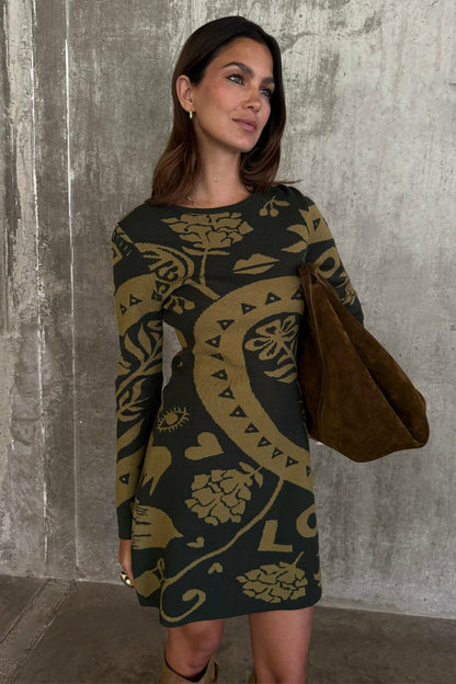 Never Fully Dressed Recommended - Olive Amara Knit Mini Dress Petite