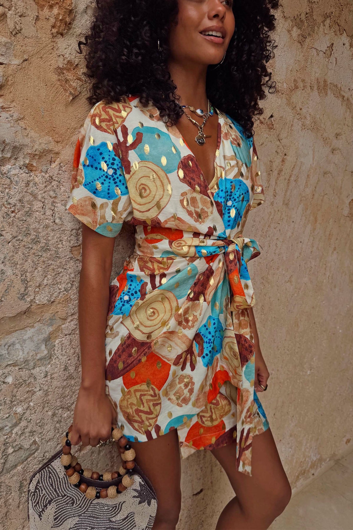Never Fully Dressed Hot Sale - Shell Mini Wrap Dress Petite